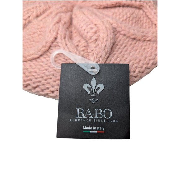 Ba-Bo Pink Women’s Knit Beret Beanie Hat Wool Blend Made in Italy NWT Winter Cap - Picture 2 of 8